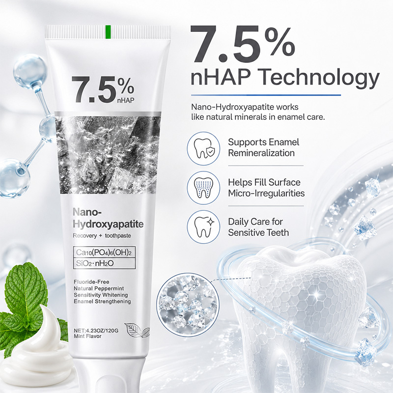 Teeth Whitening Treatment - 5/6Pcs 7.5% nHAP Nano Hydroxyapatite Toothpaste