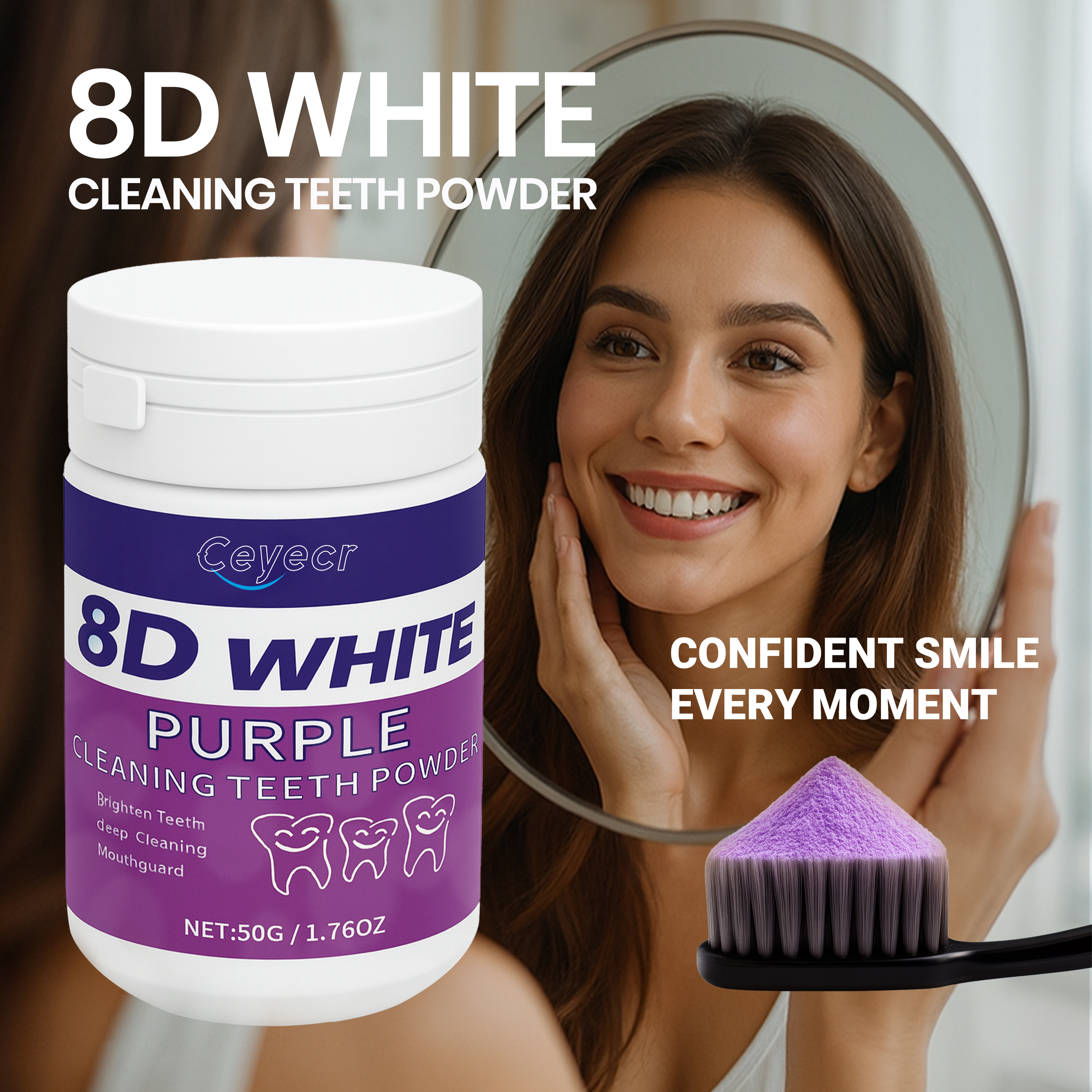 Teeth Whitening Treatment - 8D white Teeth Whitening Powder, 50g/1.76.Oz