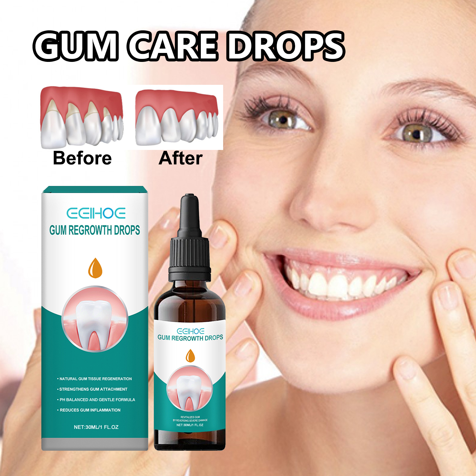 Teeth Whitening Oil Pulling - Gingival repair drops Quickly Repair of