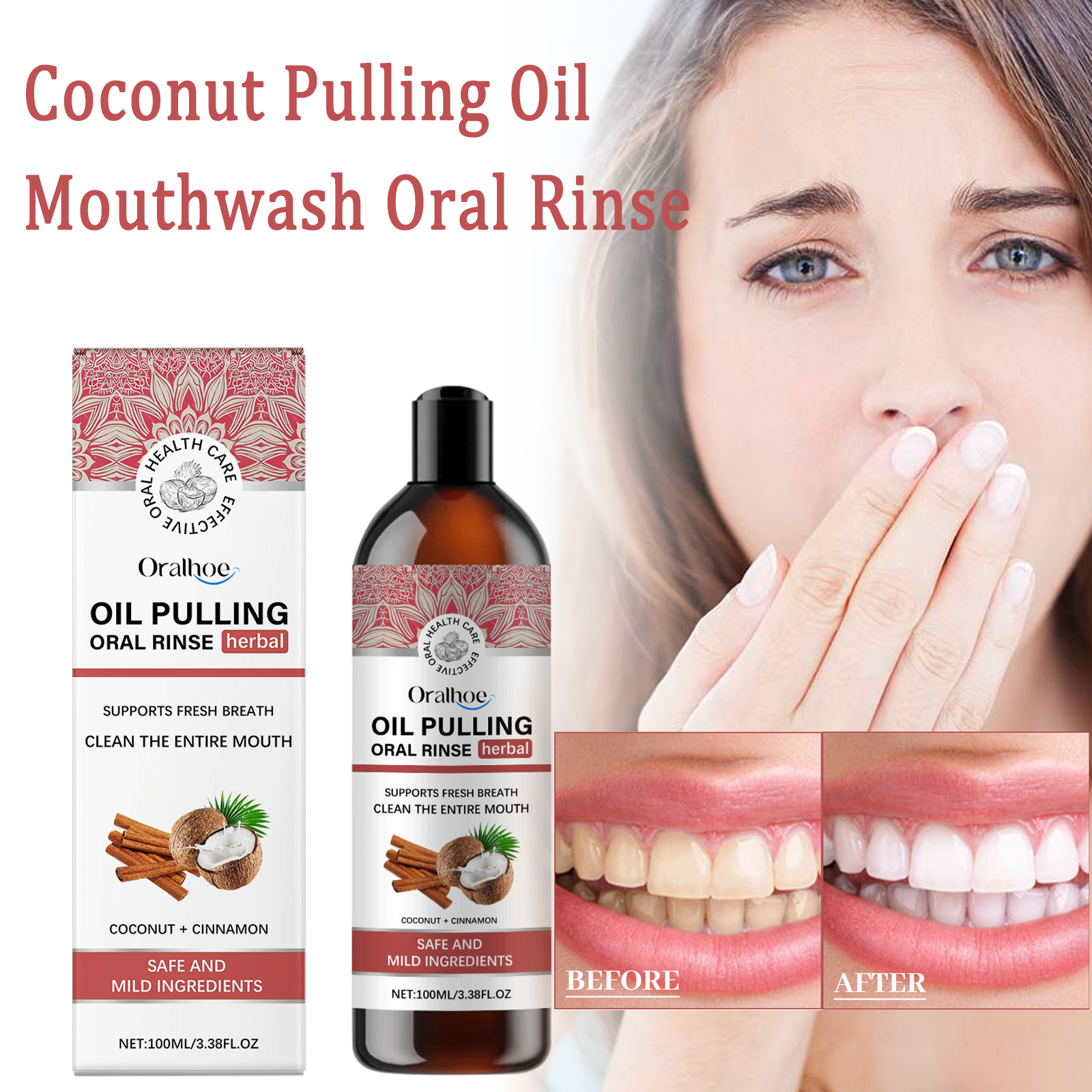 Coconut Pulling Oil Mouthwash  - Teeth Whitening Oil Pulling review and price