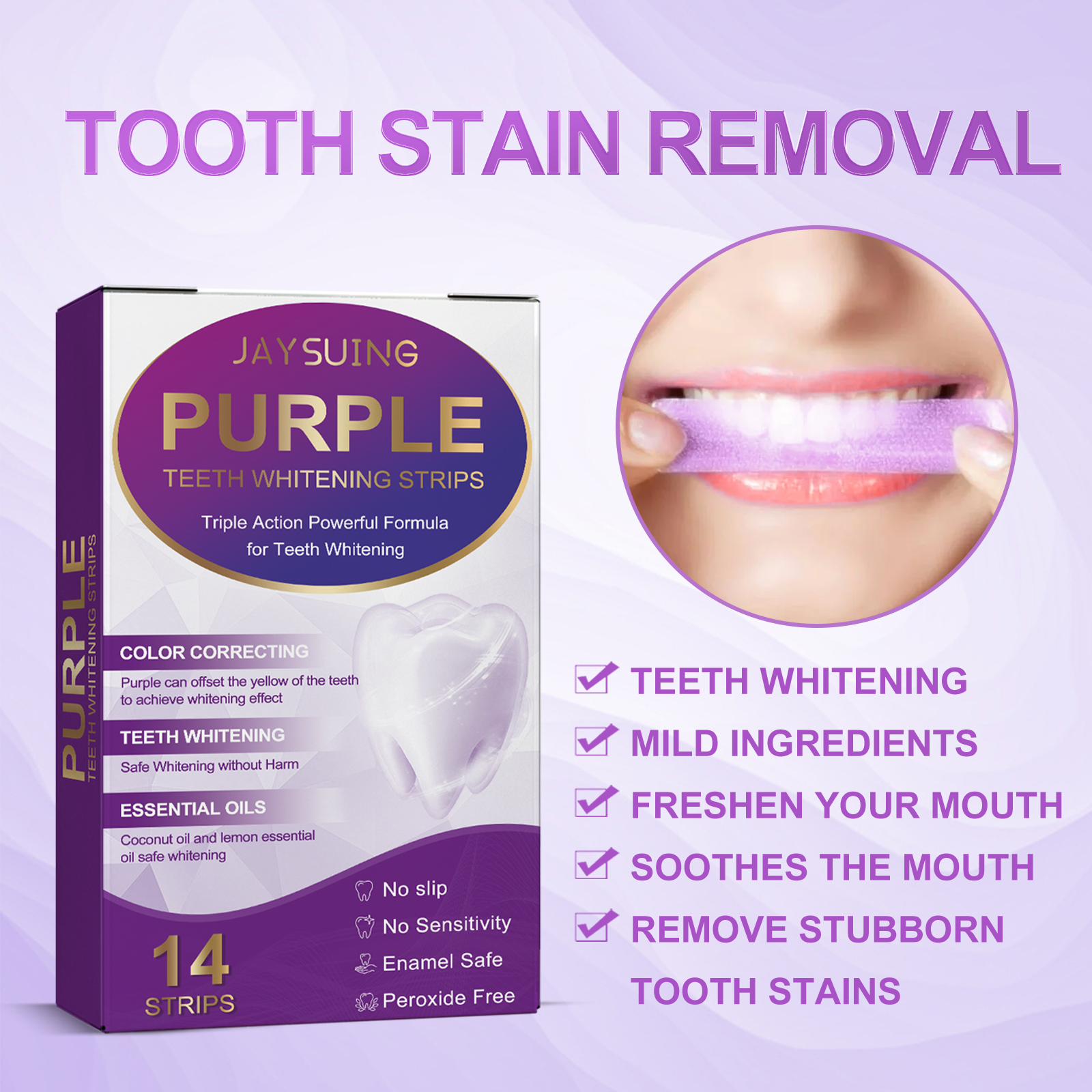 Purple Teeth Whitening Strips  - Teeth Whitening Oil Pulling review and price