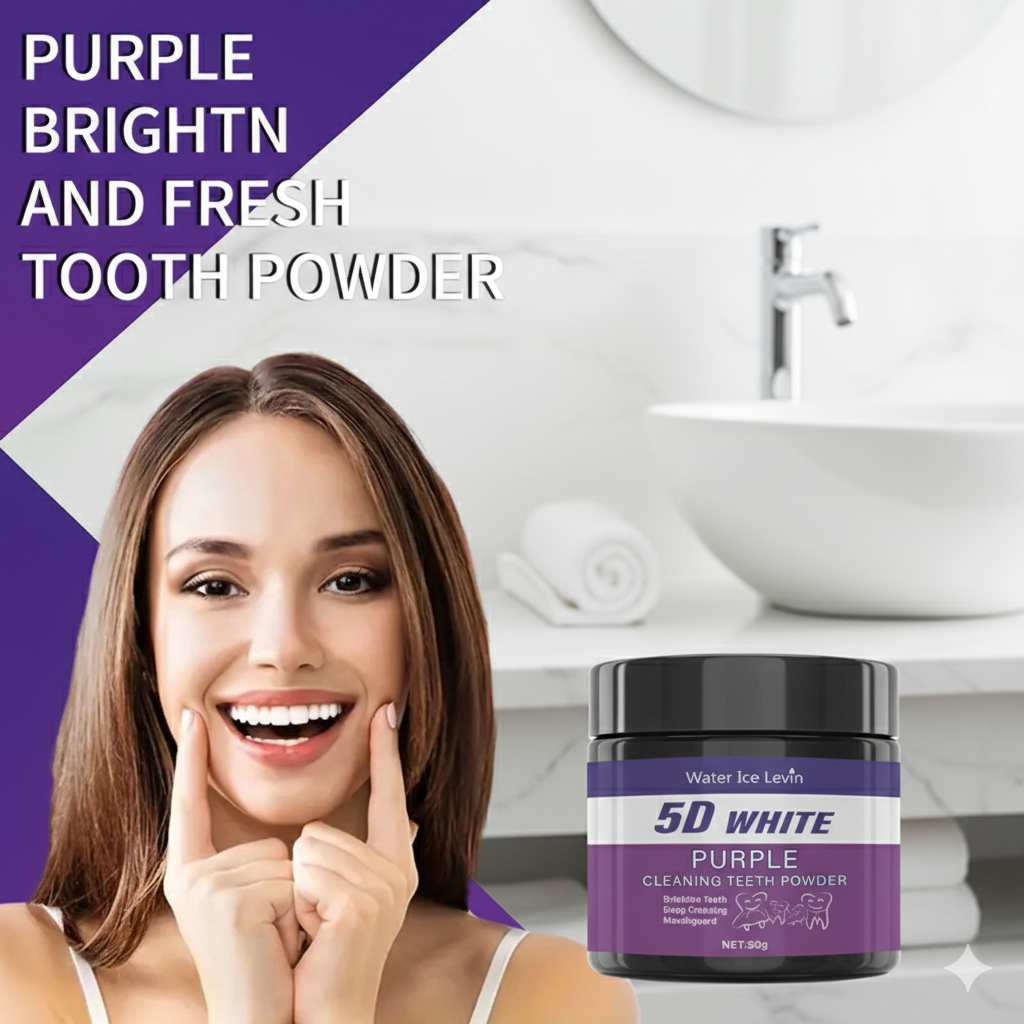 5D White Teeth Powder. Purple  - Teeth Whitening Oil Pulling review and price