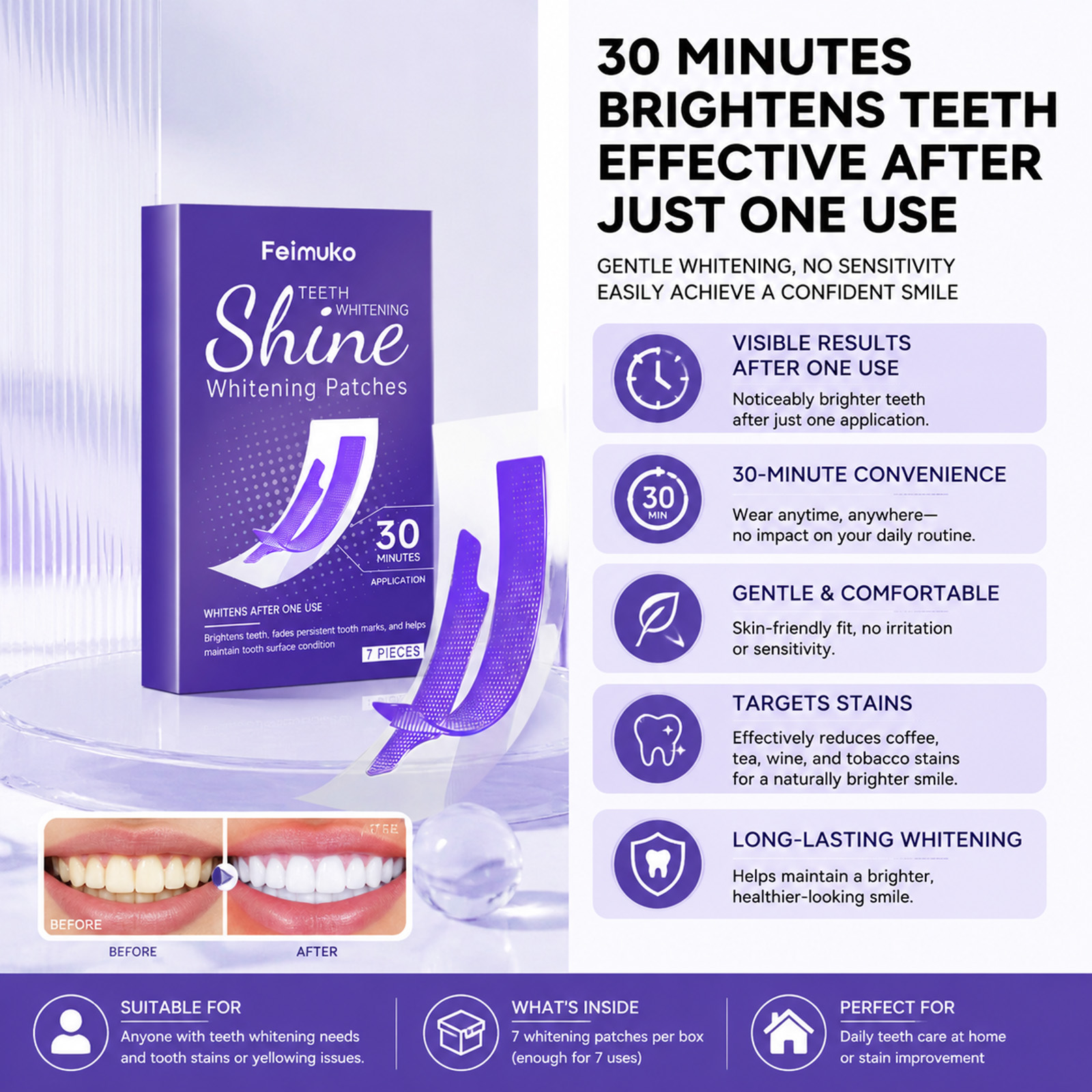 30Mins Teeth Whitening Strips  - Teeth Whitening Treatment review and price