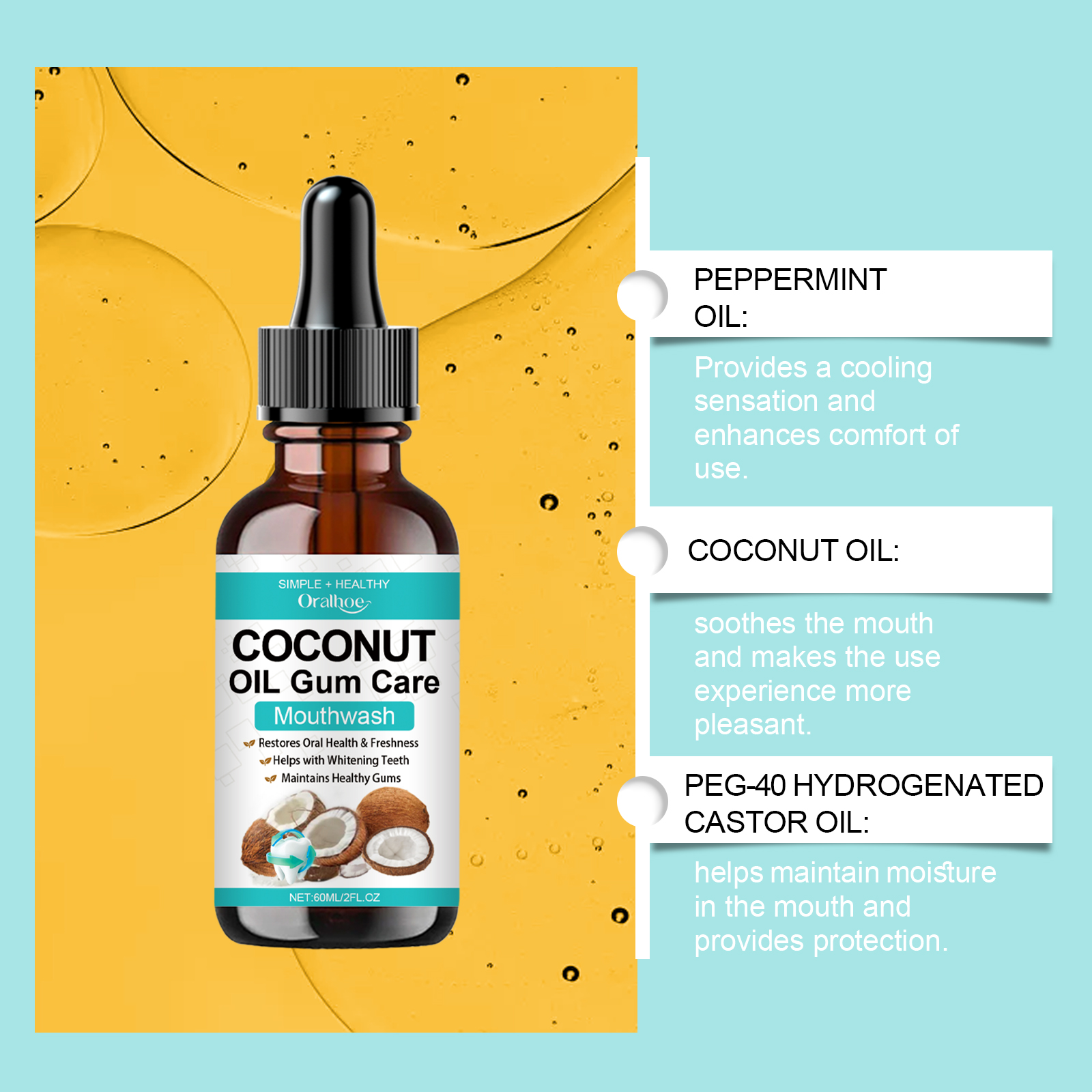 Coconut Mint Pulling Oil Mouth - Teeth Whitening Oil Pulling review and price