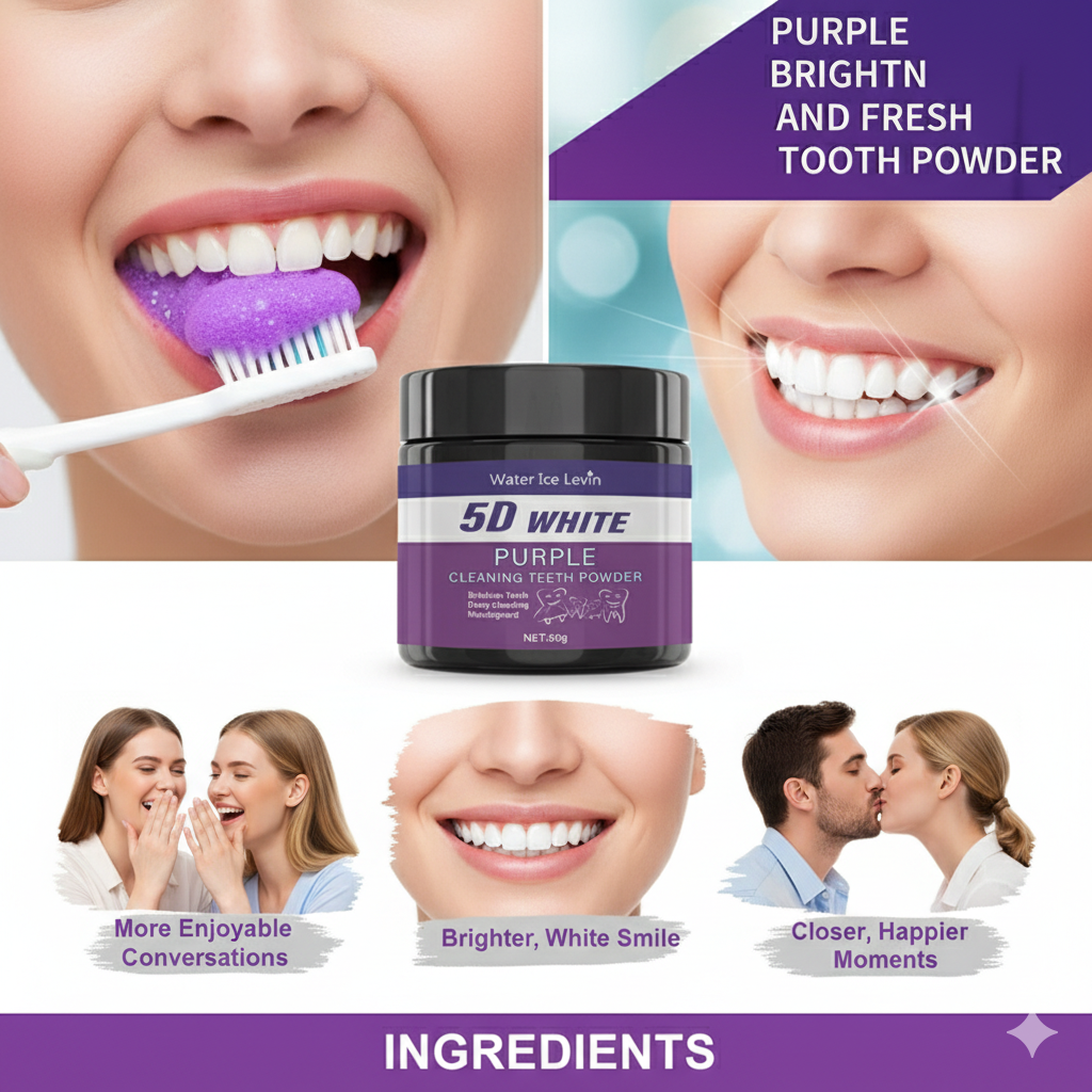 Purple Teeth Whitening Powder  - Teeth Whitening Oil Pulling review and price