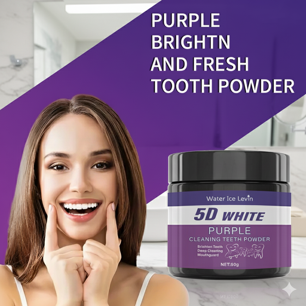 Purple Teeth Whitening Powder  - Teeth Whitening Oil Pulling review and price