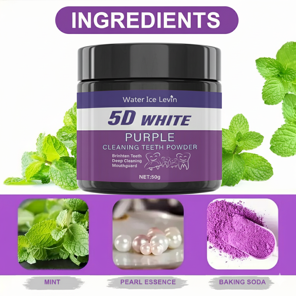 Purple Teeth Whitening Powder  - Teeth Whitening Oil Pulling review and price
