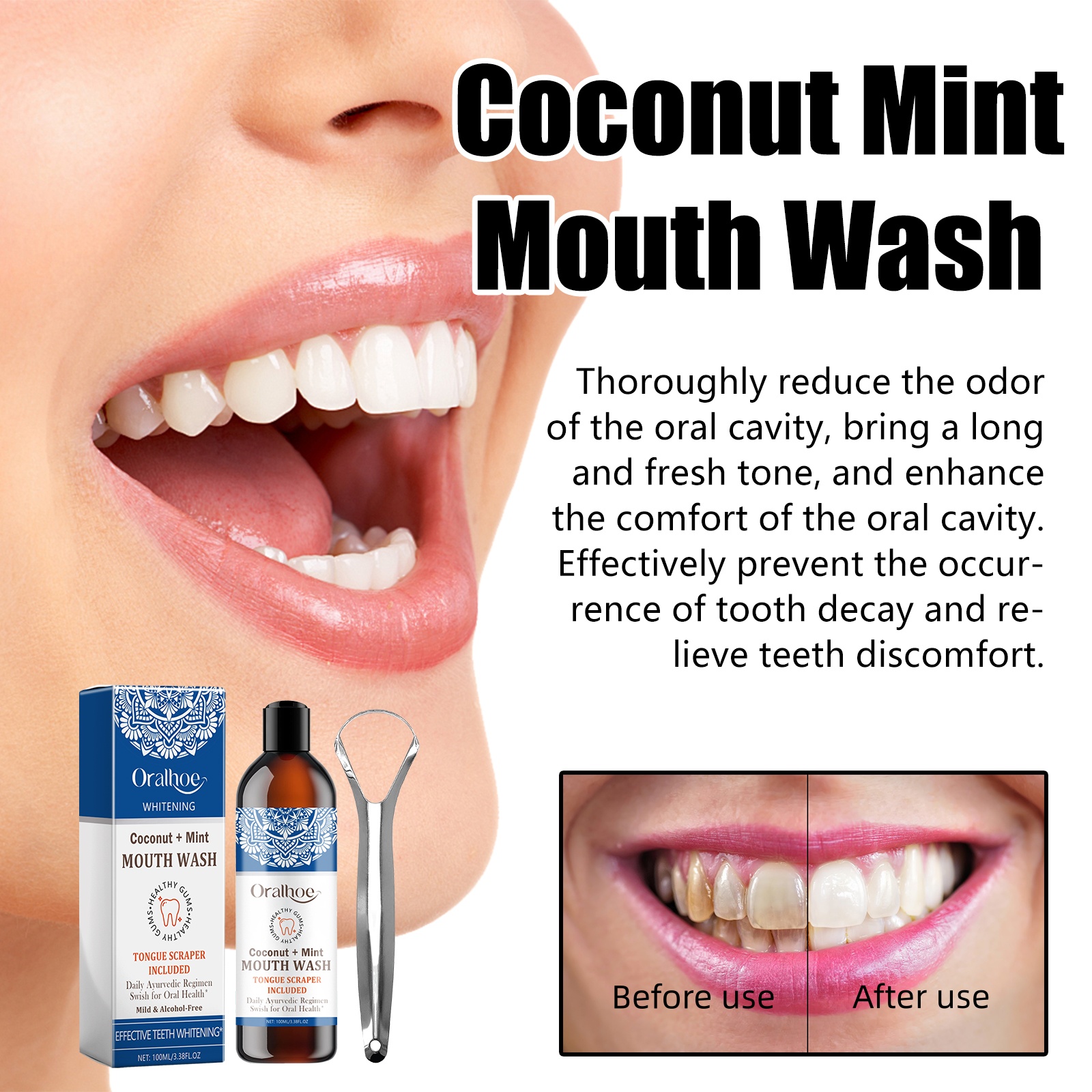 Coconut Oil Mint Mouthwash: Na - Teeth Whitening Oil Pulling review and price